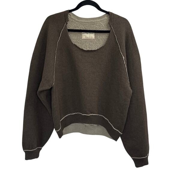 Free People We The Free Midnight Brown Pullover Sweatshirt Women's Size Small - Picture 2 of 5